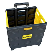 Caixa Plástica Desmontável Com Roda Vonder Cor Preto/amarelo Foto mini  3