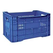 Caixa PlĂĄstica Expositora Vazada AgrĂcola HortifrĂști Azul Foto mini 1