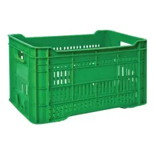 Caixa Plástica Expositora Vazada Agrícola Hortifrúti Verde Foto  mini 1