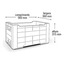 Caixa Plástica Hortifruti Multiuso Empilhável Preta Arqplast Foto mini 3