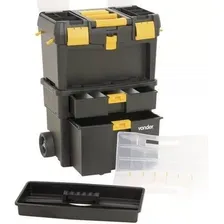 Caixa Plástica Multiuso Com Rodas Vonder Crv 0100 Cor Preto/Amarelo Foto mini  3