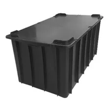 Caixa Plástica Organizadora 180l Com Tampa - Preta Foto  mini 1