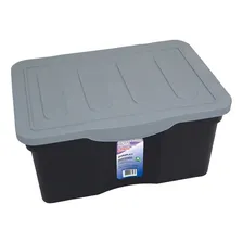 Caixa Plastica Organizadora Preta Multiuso Com Tampa 5L Cor Preto Foto mini 2