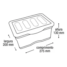 Caixa Plastica Organizadora Preta Multiuso Com Tampa 5L Cor Preto Foto mini 3