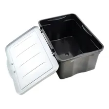 Caixa Plastica Organizadora Preta Multiuso Com Tampa 5L Cor Preto Foto mini 4