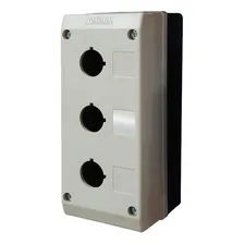 Caixa Plástica Tn2-b3 3 Furos Para Botão 22mm Cinza Metaltex Foto  mini 1