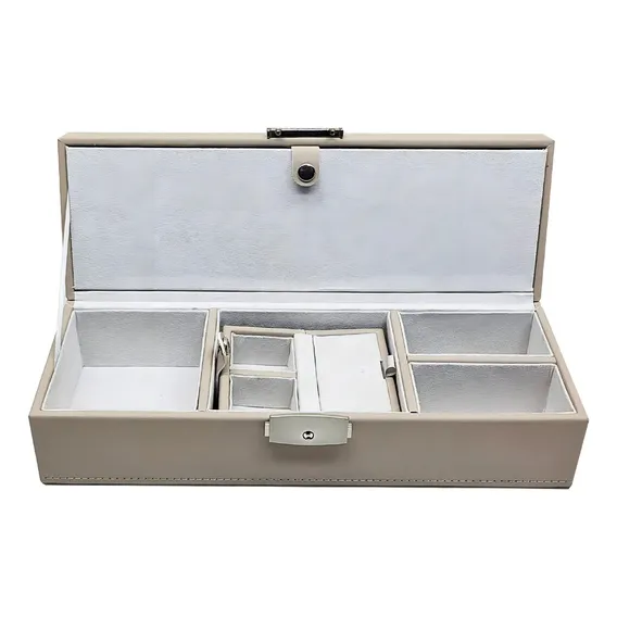 Caixa Porta Joias Com Divisórias Em Pu 28cm Th0056 Btc Foto 1
