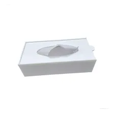 Caixa Porta Lenços De Papel Acrílico Branco Interfolha Foto  mini 1