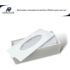 Caixa Porta Lenços De Papel Acrílico Branco Interfolha Foto mini  2