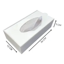 Caixa Porta Lenços De Papel Acrílico Branco Interfolha Foto mini 4