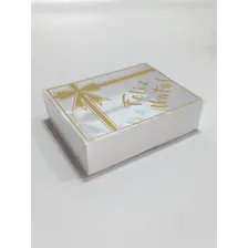 Caixa Presente Feliz Natal, 10 Unid, 15 Cm, Dourado D Foto mini 2