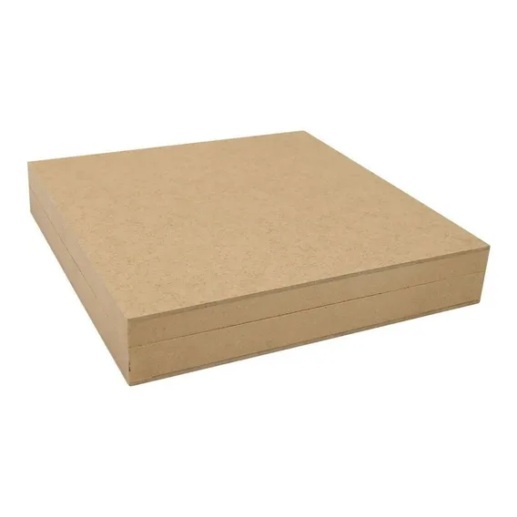 Caixa Quadrada Com Dobradiça 24,5x24,5x4 Mdf 6mm Madeira Foto 1