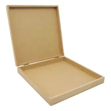 Caixa Quadrada Com Dobradiça 24,5x24,5x4 Mdf 6mm Madeira Foto mini 2