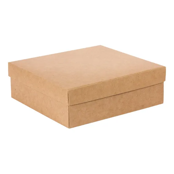 Caixa Quadrada Para Pinturacaixinha, Caixa Kraft Para Pintura De Papel Kraft 250g Com Design De Caixadescalpack Embalagens Kraft Kit X 50 Unidades Foto 1