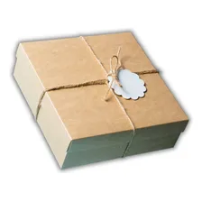 Caixa Quadrada Para Pinturacaixinha, Caixa Kraft Para Pintura De Papel Kraft 250g Com Design De Caixadescalpack Embalagens Kraft Kit X 50 Unidades Foto mini  2