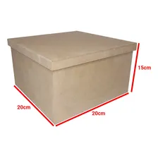 Caixa Quadrada Tampa De Sapato 20x20x15 Mdf Madeira Foto mini 3