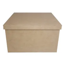 Caixa Quadrada Tampa De Sapato 20x20x15 Mdf Madeira Foto mini 1