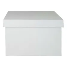 Caixa Quadrada Tampa Sapato 10x10x5 Mdf Madeira Pintada Cor Branco Foto  mini 1
