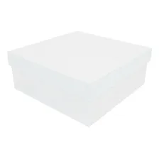Caixa Quadrada Tampa Sapato 15x15x5 Mdf Madeira Pintada Cor Branco Foto mini 1
