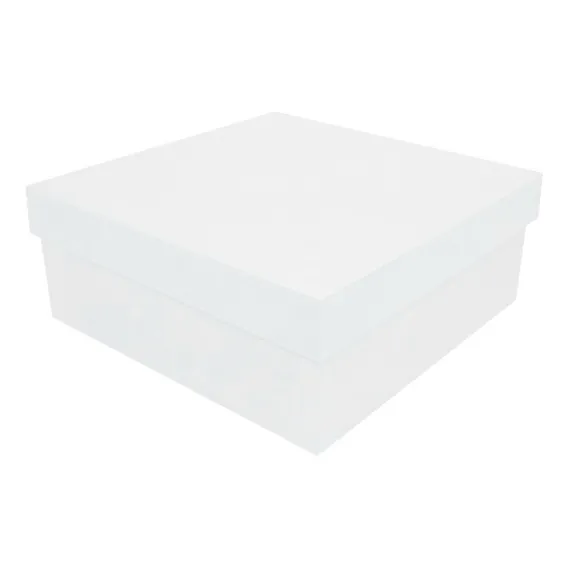 Caixa Quadrada Tampa Sapato 15x15x5 Mdf Madeira Pintada Cor Branco Foto 1