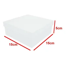 Caixa Quadrada Tampa Sapato 15x15x5 Mdf Madeira Pintada Cor Branco Foto mini 2
