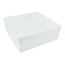 Caixa Quadrada Tampa Sapato 25x25x10 Mdf Madeira Pintado Cor Branco Foto mini 1