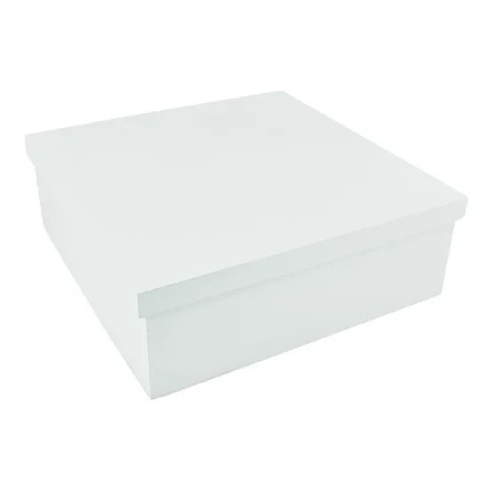 Caixa Quadrada Tampa Sapato 25x25x10 Mdf Madeira Pintado Cor Branco Foto 1