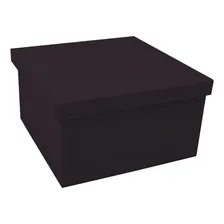 Caixa Quadrada Tampa Sapato 25x25x15 Mdf Madeira Pintado Cor Preto Foto  mini 1
