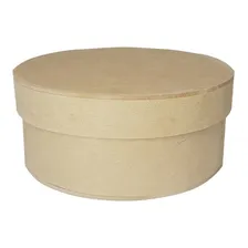 Caixa Redonda Tampa Sapato 16x16x7 Mdf Madeira Cor Cru Foto mini 2