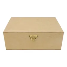 Caixa Retangular Fecho E Dobradica 37x27x13 Mdf 6mm Madeira Foto mini  3