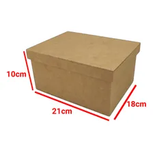 Caixa Retangular Tampa Sapato 21x18x10 Madeira Mdf Foto mini  2