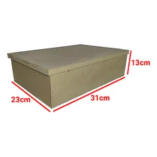 Caixa Retangular Tampa Sapato 31x23x17 Madeira Mdf Foto mini  2