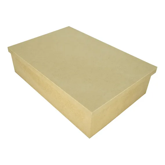 Caixa Retangular Tampa Sapato 35x25x10 Kit 10 Un Mdf Madeira Cor Mdf Cru Foto 1