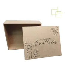 Caixa Rústica Em Mdf Cru Convite Padrinhos Casamento Batismo Foto mini 2