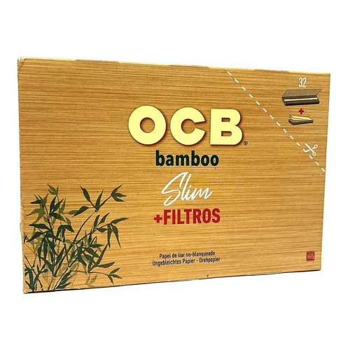 Caixa Seda Ocb Folha Bamboo Piteira De Papel King Size Slim Foto 1