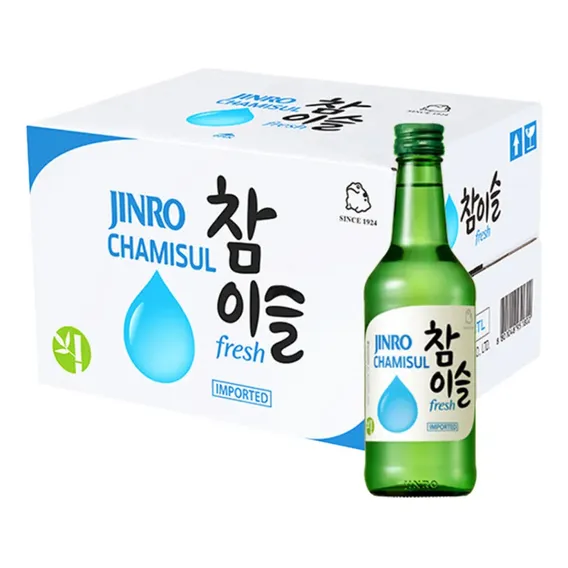 Caixa Soju Coreano Chamisul Soju Hitejinro Jinro 360ml - 20x Foto 1