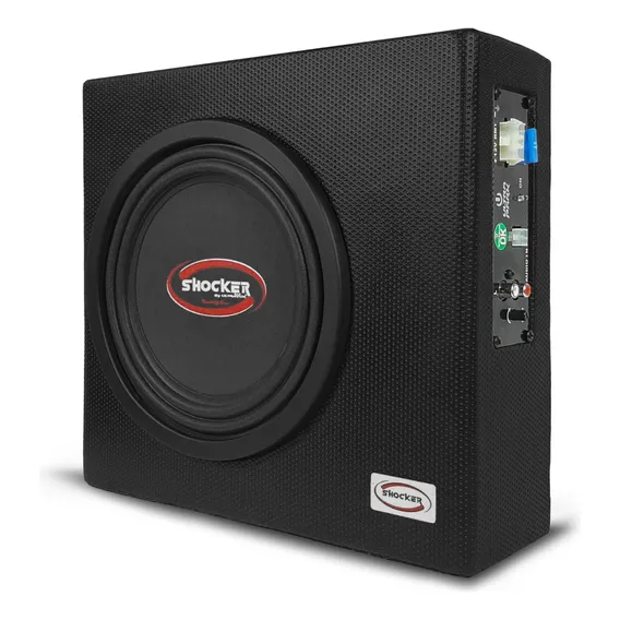 Caixa Som Amplificada Automotiva Sub 8 Pol M贸dulo Embutido Cor Preto 12v Foto 1