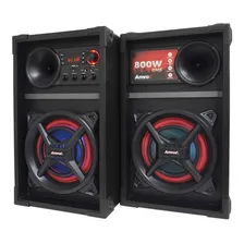 Caixa Som Ativa Passiva 800w Rms Led Bluetooth + Microfone Foto mini 2