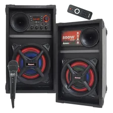 Caixa Som Ativa Passiva 800w Rms Led Bluetooth + Microfone Foto mini 1