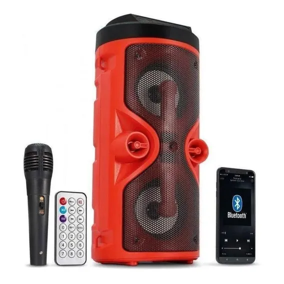 Caixa Som Bluetooth Portátil Com Alça D-s13 Vermelha Grasep Foto 1