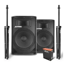 Caixa Som Completo Ativa Usb Bt Passiva 600w Rms + Tripé Cor Preto Foto  mini 1