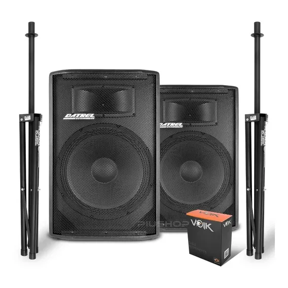 Caixa Som Completo Ativa Usb Bt Passiva 600w Rms + Tripé Cor Preto Foto 1