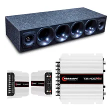 Caixa Som Corneteira + 4 Driver + 2 Tweeter + Modulo Taramps Foto  mini 1