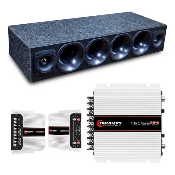 Caixa Som Corneteira + 4 Driver + 2 Tweeter + Modulo Taramps Foto 1