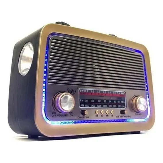 Caixa Som Rádio Retrô Vintage A3199 Bluetooth Portátil Foto 1