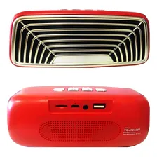 Caixa Som Retrô Vintage Vermelha Bluetooth + Cabo P2 Roxo Foto mini  3