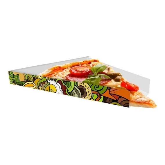 Caixa Suporte Embalagem Para Fatia De Pizza Verde 500un Foto 1