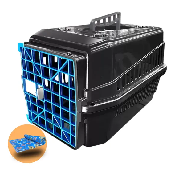 Caixa Transporte Cachorro Gato Pet N2 + Cobertor Soft - Patas Fiéis Foto 1