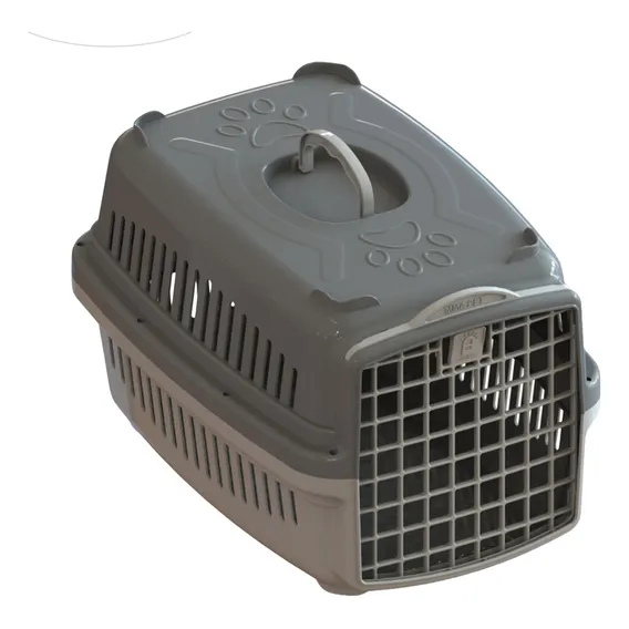 Caixa Transporte Cães E Gatos Verde Pata Forte - N. 3 Cor Cinza Foto 1