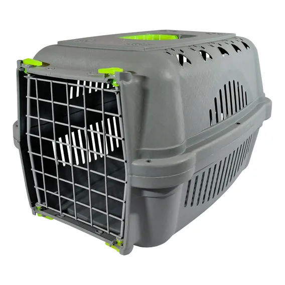 Caixa Transporte Pet N3 Cães Cachorros Gatos Plástico Cor Amarelo Foto 1